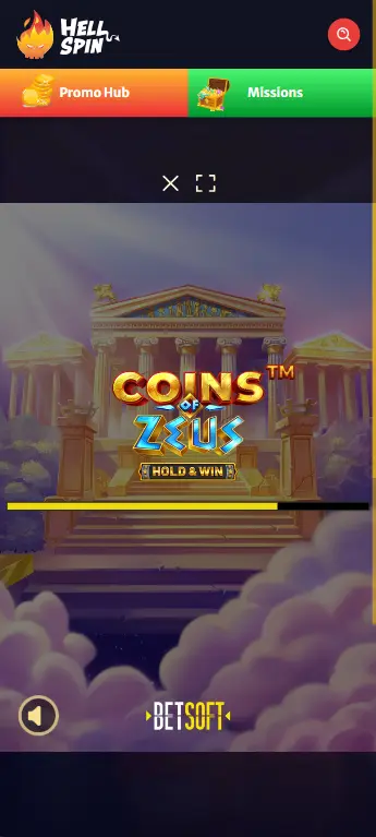 Setting bet and spinning reels in Coins of Zeus slot